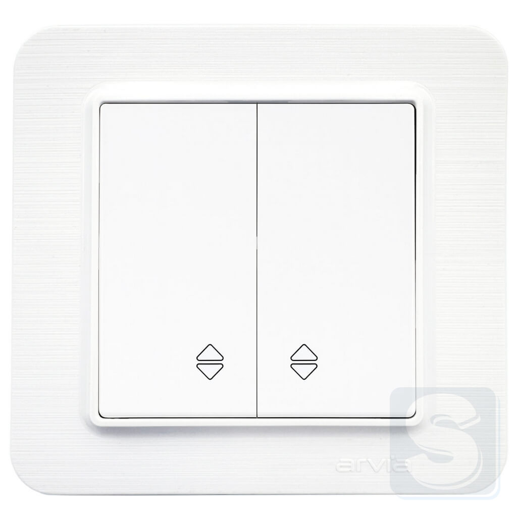 Выключатель двухклавишный ПРОХОДНОЙ Arvia Electric Lavin Белый